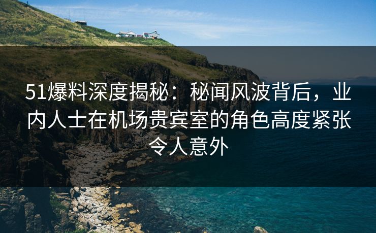 51爆料深度揭秘：秘闻风波背后，业内人士在机场贵宾室的角色高度紧张令人意外