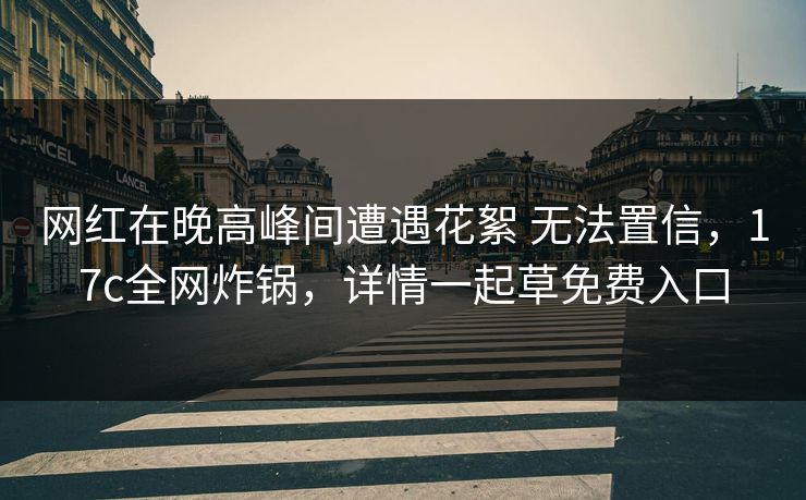 网红在晚高峰间遭遇花絮 无法置信，17c全网炸锅，详情一起草免费入口