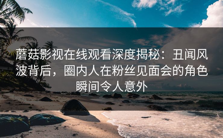 蘑菇影视在线观看深度揭秘：丑闻风波背后，圈内人在粉丝见面会的角色瞬间令人意外